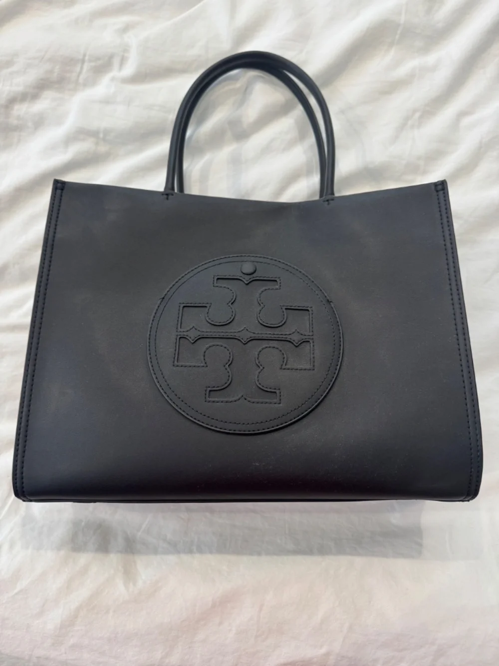 Tory Burch Small Ella Bio Tote Black NWOT + Organizer